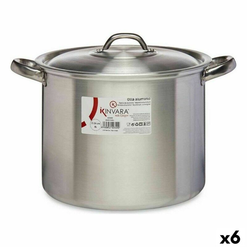 Marmite avec couvercle Kinvara Argenté Aluminium 33 x 21,5 x 26 cm ...