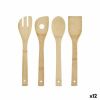 Set of Kitchen Utensils Kinvara Bamboo 8 x 34,5 x 3,2 cm (12 Units)...