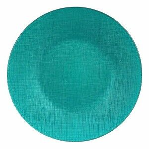 Assiette plate Vivalto Turquoise verre 27,5 x 2 x 27,5 cm (6 Unités...