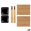 Sushi-Set Kinvara Schwarz aus Keramik Bambus 20,5 x 3 x 27 cm (6 St...
