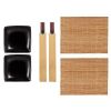 Sushi Set Kinvara Black Ceramic Bamboo 20,5 x 3 x 27 cm (6 Pieces) ...