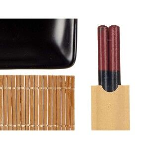 Sushi Set Kinvara Black Ceramic Bamboo 20,5 x 3 x 27 cm (6 Pieces) ...