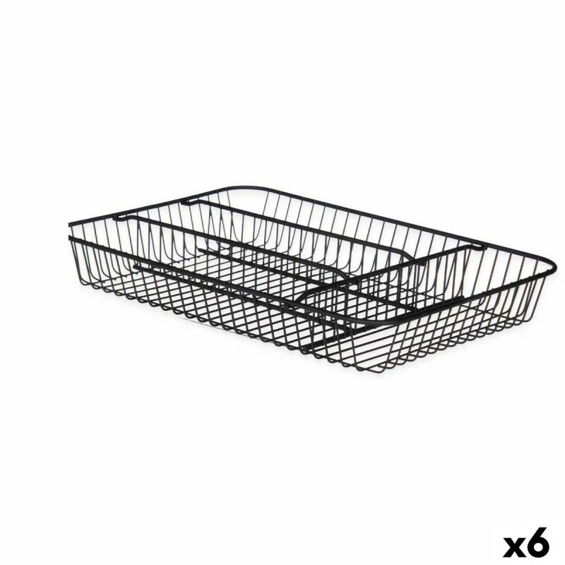 Besteckkasten Kinvara Schwarz Metall 26 x 4,7 x 35,5 cm 26 x 5,5 x ...