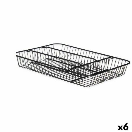 Besteckkasten Kinvara Schwarz Metall 26 x 4,7 x 35,5 cm 26 x 5,5 x ...