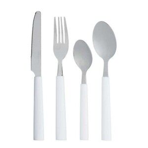 Ensemble de Couverts Kinvara Blanc Argenté Acier inoxydable Plastiq...