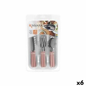 Besteck-Set Kinvara Rosa Silberfarben Edelstahl Kunststoff 22,5 x 3...