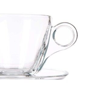 Tasse avec sous-tasse Vivalto Transparent verre 170 ml (6 Unités) |...