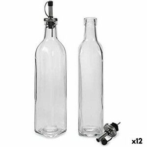 Oil and Vinegar Set Vivalto Transparent Glass Silicone Stainless steel Crystal 500 ml 2 x 50 ml 5,7 x 29,5 x 5,7 cm 12 x 31 x 6 