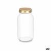 Jar Vivalto Transparent Golden 950 ml (12 Units) |  Lunch boxes, fo...