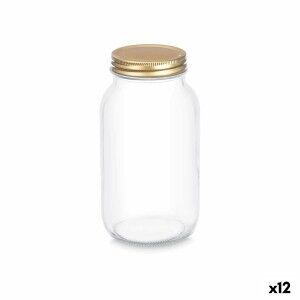 Jar Vivalto Transparent Golden 950 ml (12 Units) |  Lunch boxes, fo...