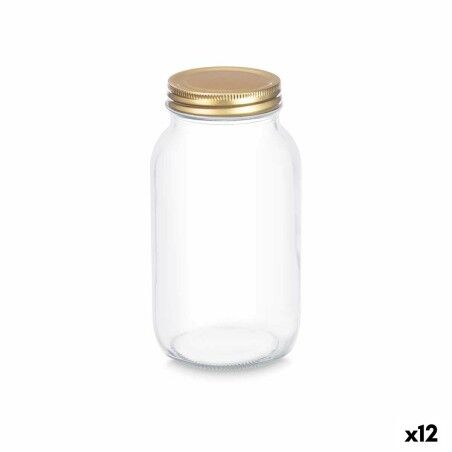 Jar Vivalto Transparent Golden 950 ml (12 Units) |  Lunch boxes, fo...