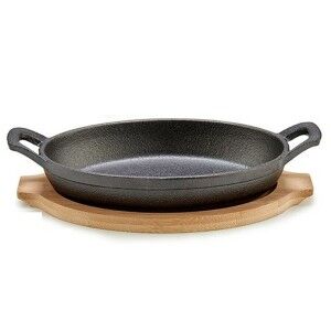 Casserole Dish for Serving Tapas Kinvara Brown Grey Wood 22,5 x 4,5 x 12,5 cm 12,5 x 5 x 22,2 cm (12 Units)