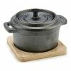 Casserole Kinvara Marron Noir Bois Bambou Fer forgé 13 x 8,5 x 10 c...
