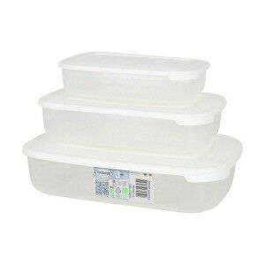Set of 3 lunch boxes Tontarelli Family White Rectangular 29,6 x 19,...