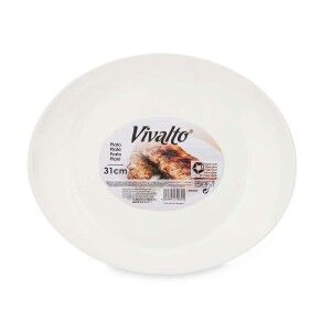 Flat Plate Vivalto White Opaline glass 30,5 x 3 x 26 cm (18 Units) ...