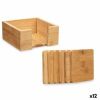 Coasters Kinvara Natural Bamboo Squares 12 x 6 x 12 cm 12 x 5,5 x 1...