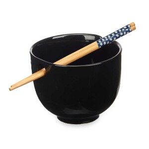 Bowl Kinvara Black Bamboo Porcelain 24 x 10,7 x 13,3 cm Toothpicks ...