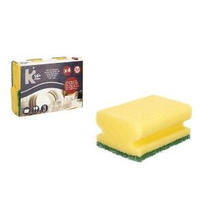 Set of scourers Yellow Green Polyurethane Abrasive fibre 18 x 13 x ...