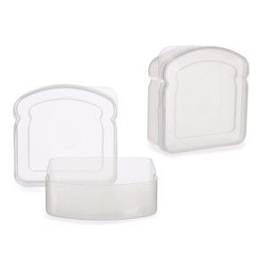 Sandwich Box Leknes Transparent polypropylene Plastic 410 ml (24 Un...