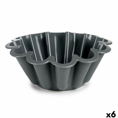 Baking Mould Kinvara Light grey Dark grey Silicone 1,5 L 24,5 x 10 x 24,5 cm (6 Units)