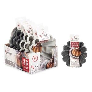Baking Mould Kinvara Light grey Dark grey Silicone 1,5 L 24,5 x 10 x 24,5 cm (6 Units)
