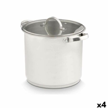 Kasserolle mit Glasabdeckung Kinvara Silberfarben 31 x 25 x 24 cm 3...