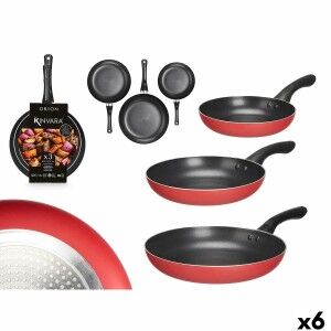 Set of pans Kinvara Black Red Aluminium Bakelite 20 x 4 cm 28 x 5 c...