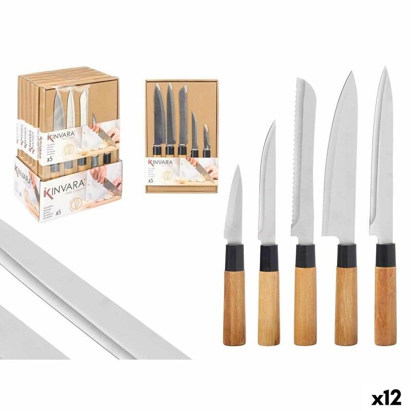 Messerset Kinvara Braun Metall Bambus (12 Stück) |  Messer und Schl...