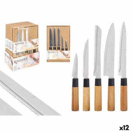 Messerset Kinvara Braun Metall Bambus (12 Stück) |  Messer und Schl...