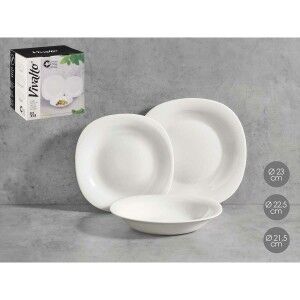 Service de Vaisselle Vivalto Blanc Verre opalin (2 Unités) |  Assie...