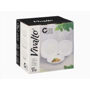 Service de Vaisselle Vivalto Blanc Verre opalin (2 Unités) |  Assie...