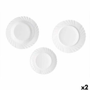 Geschirr-Set Vivalto F-LBP100-80-90 Weiß Opalglas (2 Stück) |  Gesc...