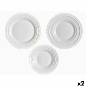 Service de Vaisselle Vivalto Blanc Verre opalin (2 Unités) |  Assie...