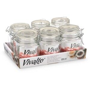 Glass Jar Vivalto 01-1605 01-1605 Transparent 200 ml (6 Units) |  L...