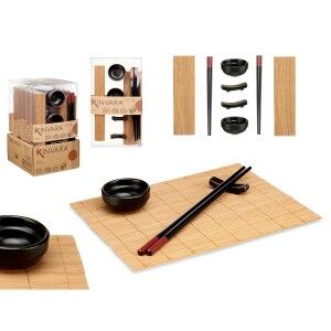 Sushi-Set Kinvara Schwarz natürlich Bambus Porcelæn 16,5 x 3 x 30 c...
