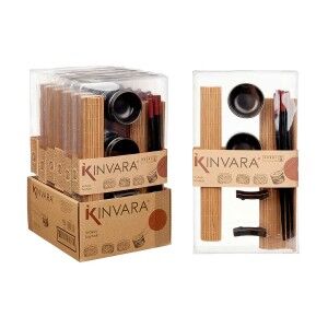 Sushi-Set Kinvara Schwarz natürlich Bambus Porcelæn 16,5 x 3 x 30 c...
