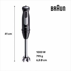 Hand-held Blender Braun 0X22111502 1000 W Black |  Blenders   | Che...