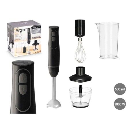 Hand-held Blender Argon JE-908BL Black Grey 1000 W |  Blenders   | ...