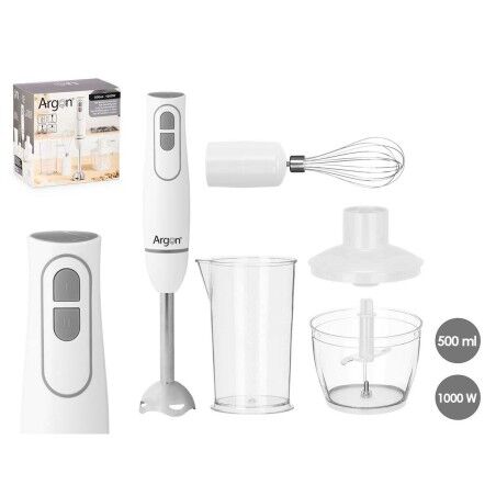 Hand-held Blender Argon JE-908AWH White Grey 1000 W |  Blenders   |...