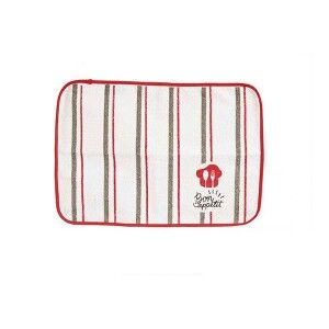 Place mat Kinvara Bon Apetit White Red |  Table Runners and Tablecl...