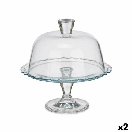 Kuchenplatte Durchsichtig Glas 26 x 26 x 26 cm (2 Stück) |  Geschir...