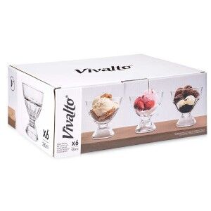 Ice Cream and Milk Shake Glass Vivalto Transparent Glass 280 ml (6 ...