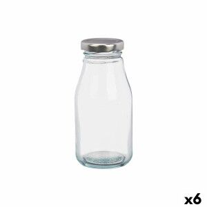 Glas-Flasche Vivalto Durchsichtig Silberfarben PVC Metall Glas 250 ...