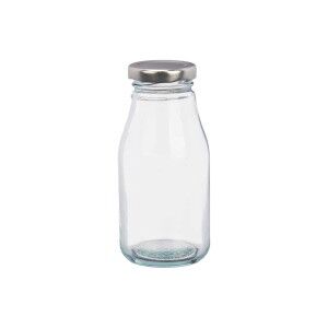 Glas-Flasche Vivalto Durchsichtig Silberfarben PVC Metall Glas 250 ...