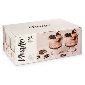 Ice Cream and Milk Shake Glass Vivalto Transparent Glass 290 ml (6 ...