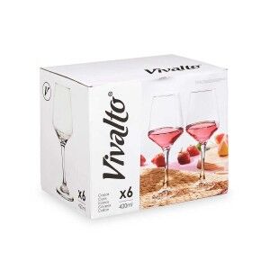 Weinglas Vivalto Durchsichtig Glas 420 ml (6 Stück) |  Gläser und K...