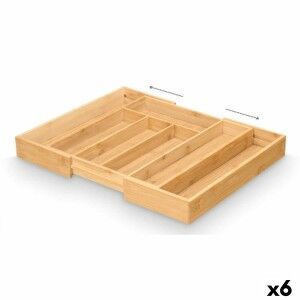 Cutlery Organiser Kinvara Natural Bamboo 47,5 x 5 x 36 cm Foldable ...