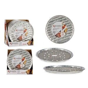 Pizzablech Kinvara Silberfarben Aluminium 32,5 x 32,5 x 1,7 cm Pizza 4 Stücke (12 Stück)