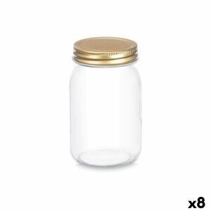 Bocal Vivalto Transparent Doré 500 ml (8 Unités) |  Boîtes déjeuner...