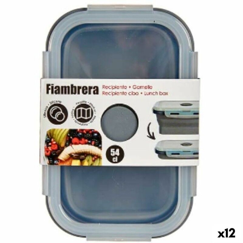 Lunchbox Kinvara Grau Durchsichtig ABS 540 ml (12 Stück) |  Brotdos...
